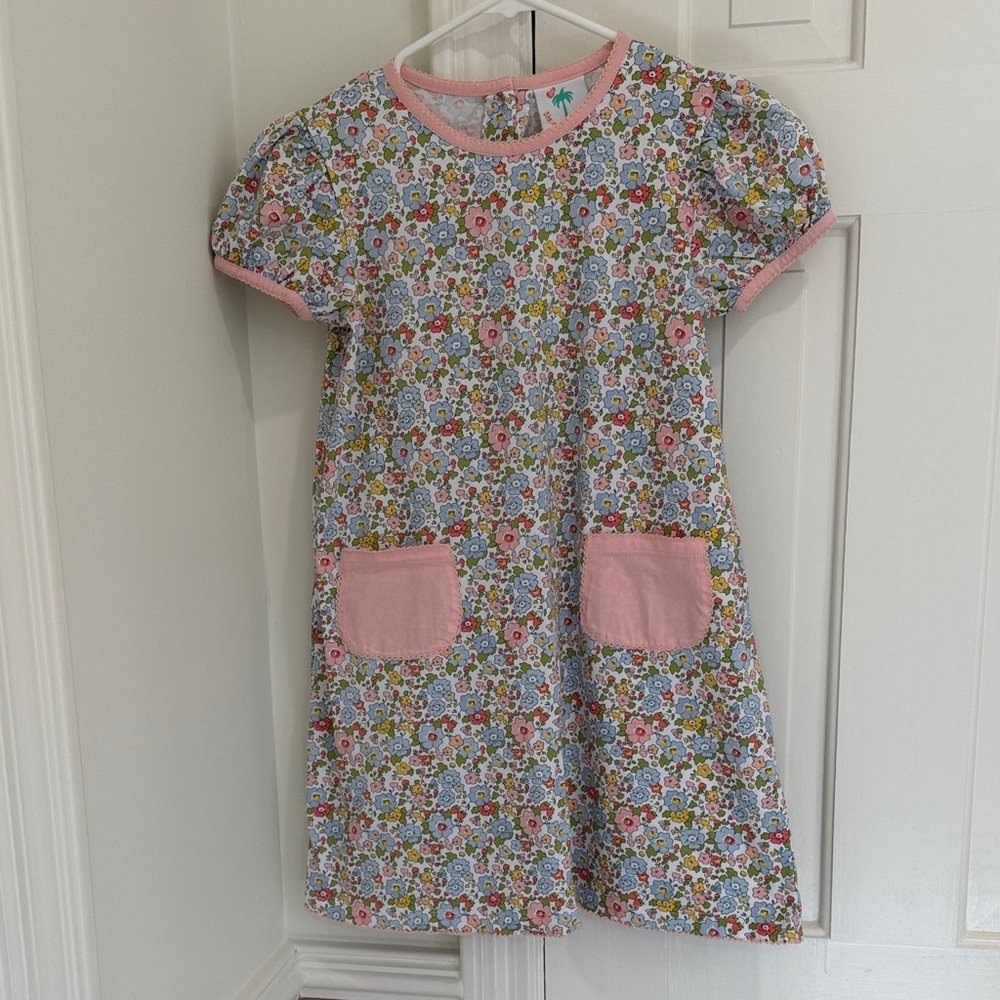 Floral Kids Dress with Pink Accents